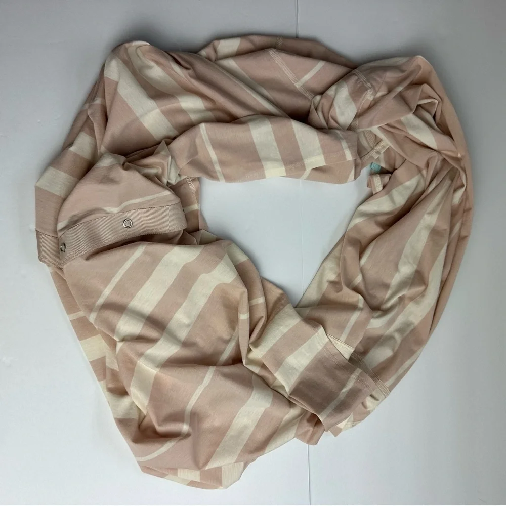 Lululemon Vinyasa Scarf One Size Pima Cotton Striped light pink & cream